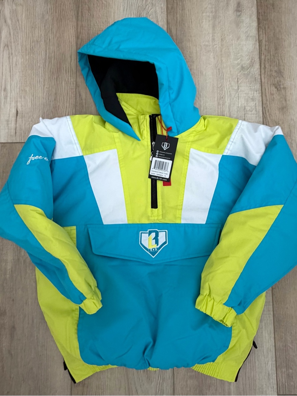 Free Country Kids' Teal & Lime Hooded Anorak Jacket